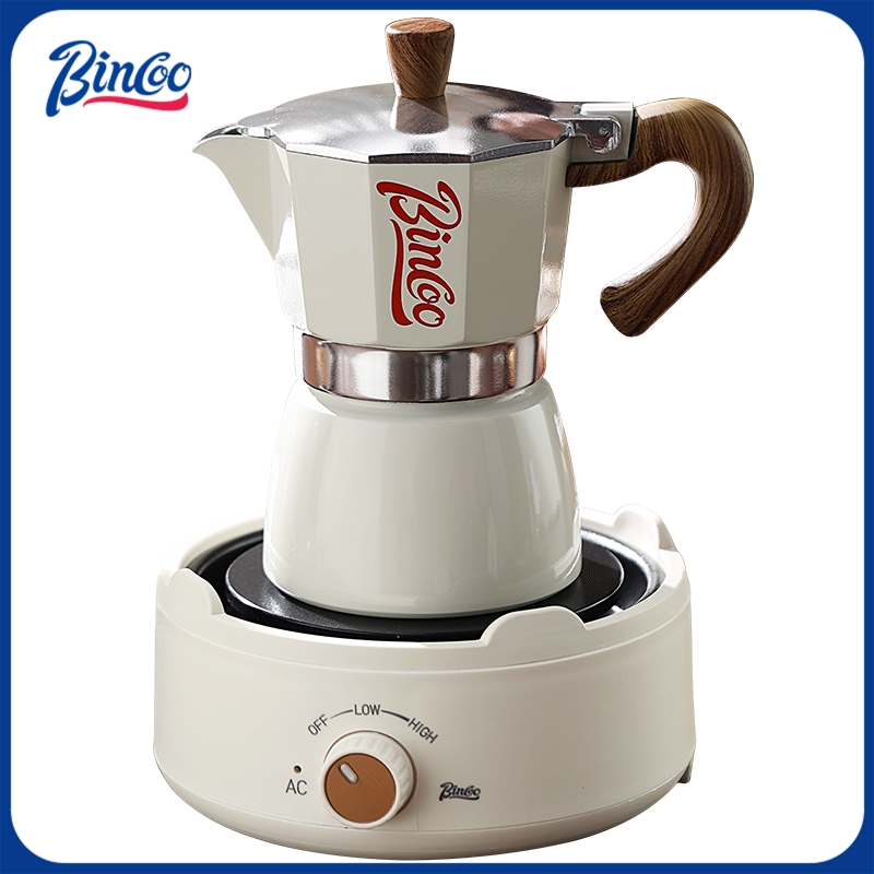 Coffee Equipment Set - Bincoo Moka-Topf und Elektroherd-Kombination, Espressomaschine, kompaktes