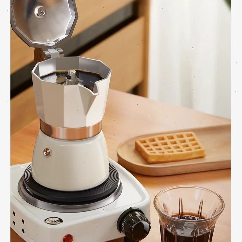 Coffee Equipment Usa - Moka-Kanne mit rundem Boden, Einzelventil, kleine